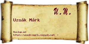 Uzsák Márk névjegykártya