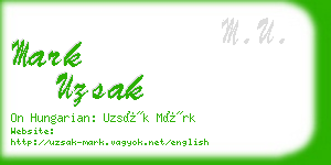 mark uzsak business card